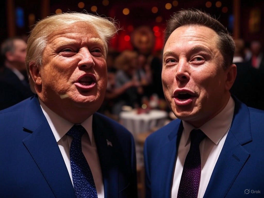 Trump and Musk in Faux Feud Fiesta - The Billion Dollar Brawl!