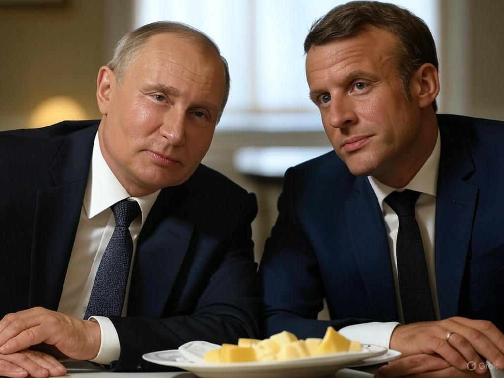 Putin and Macron Chat About Peace While Nibbling Cheese